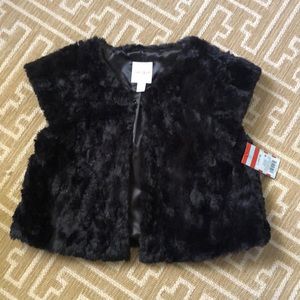 faux Fur Black Vest